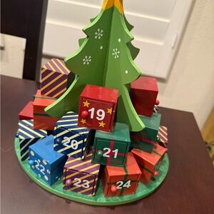 Festive Advent Calendar Tree with Colorful Drawers